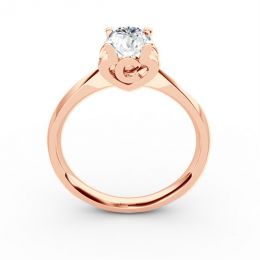 Anello iniziale - Lettera C - Diamante, oro rosa | Gemperles