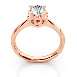 Anello iniziale - Lettera D - Diamante, oro rosa | Gemperles