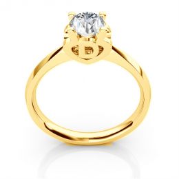 Anello iniziale - Lettera D - Diamante, oro giallo | Gemperl