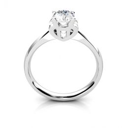 Anello Solitario Lettera Alfabeto H - Platino e Diamante | Gemperles