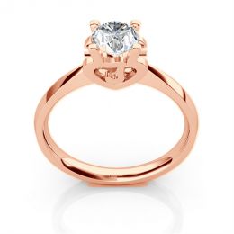 Anello iniziale - Lettera J - Diamante, oro rosa | Gemperles