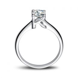 Anello Solitario Lettera Alfabeto K - Platino e Diamante | Gemperles