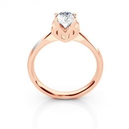Anello iniziale - Lettera M - Diamante, oro rosa | Gemperles