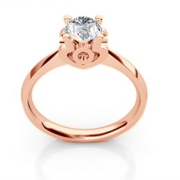 Anello iniziale - Lettera O - Diamante, oro rosa | Gemperles