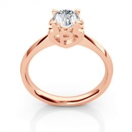 Anello iniziale - Lettera P - Diamante, oro rosa | Gemperles