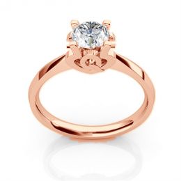 Anello iniziale - Lettera Q - Diamante, oro rosa | Gemperles