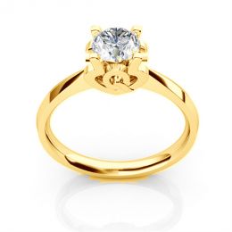 Anello iniziale - Lettera Q - Diamante, oro giallo | Gemperl