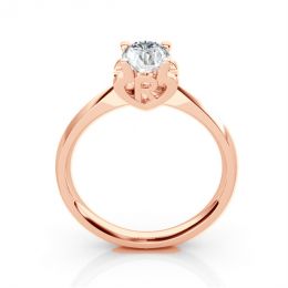 Anello iniziale - Lettera R - Diamante, oro rosa | Gemperles