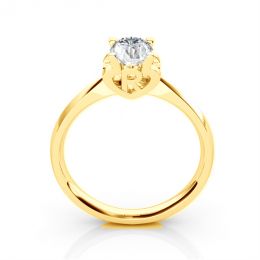 Anello iniziale - Lettera R - Diamante, oro giallo | Gemperl