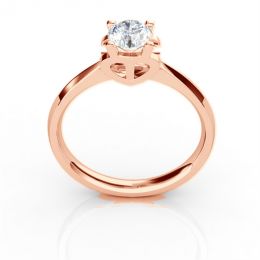 Anello iniziale - Lettera T - Diamante, oro rosa | Gemperles