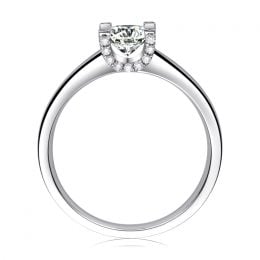 Anello Solitario Lettera Alfabeto U/C - Platino e Diamante | Gemperles
