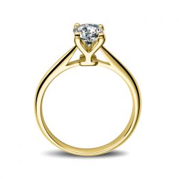 Anello Solitario Lettera Alfabeto Y - Oro Giallo e Diamante | Gemperles