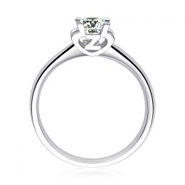 Anello Solitario Lettera Alfabeto Z - Platino e Diamante | Gemperles