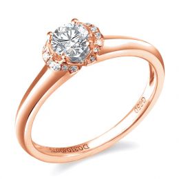 Anello di Fidanzamento Solitario Achille - Oro Rosa & Diaman