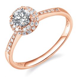 Anello di Fidanzamento Composto Ancolie - Oro Rosa 18kt & Di