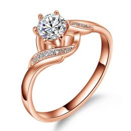 Anello Solitario di Fidanzamento Laccio - Oro Rosa & Diamant