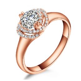 Anello di Fidanzamento Grazioso - Oro Rosa 18kt & Spirale Di