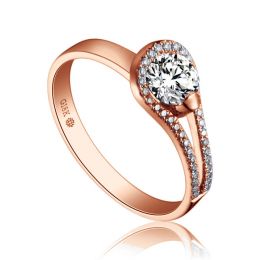 Anello Solitario Contemplations - Oro Rosa & Fascia Diamanti