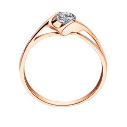 Anello di Fidanzamento A Jeanne - Oro Rosa e Diamante Solita