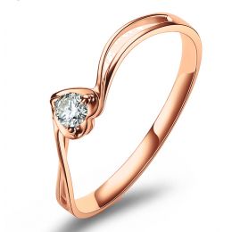 Anello di Fidanzamento Cuore Mio - Oro Rosa & Diamante Solit