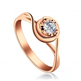 Anello di Fidanzamento Stregato - Oro Rosa & Diamante