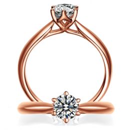 Anello di Fidanzamento L'Amour - Oro Rosa e Diamante Solitar