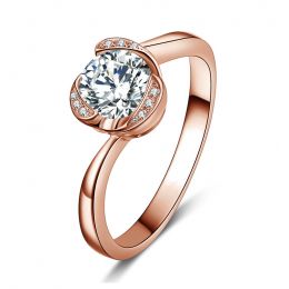 Anello di Fidanzamento Delicatezza - Oro Rosa 18k & Diamanti