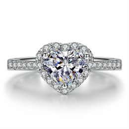 Anello di Fidanzamento Amore di Diamante - Oro Bianco & Diamante Taglio Cuore | Gemperles