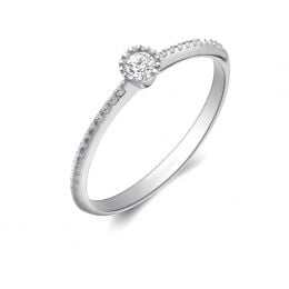 Anello solitario diamante intrecciata Platino PT950