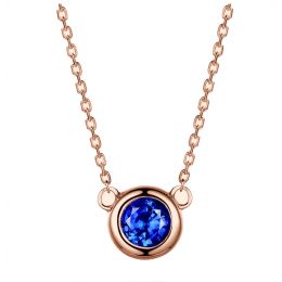 Collana ciondolo in Oro rosa con Zaffiro