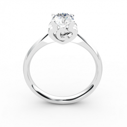Anello iniziale - Lettera C - Diamante, oro bianco | Gemperl