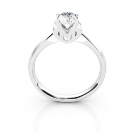 Anello iniziale - Lettera M - Diamante, oro bianco | Gemperl