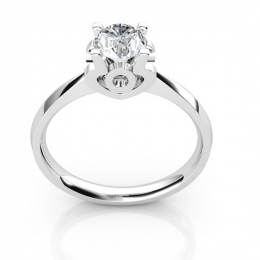 Anello iniziale - Lettera O - Diamante, oro bianco | Gemperl