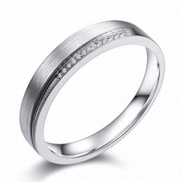 Fede nuziale Donna Una punta d'amore. Oro bianco, diamanti
