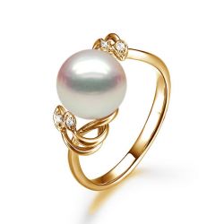 Anello Calisto - Oro Giallo 18kt e Perla d'Acqua Dolce