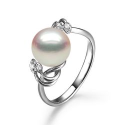 Anello Calisto - Oro Bianco 18kt e Perla d'Acqua Dolce