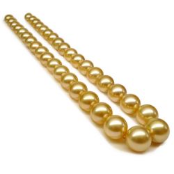 Collana Clothilde - Perle Coltivate Dorate Gold dei Mari del Sud oro bianco