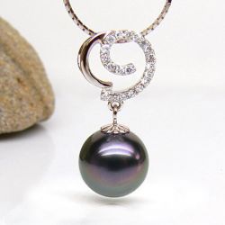 Ciondolo Amherst - Oro Rosa, Diamanti e Perla di Tahiti