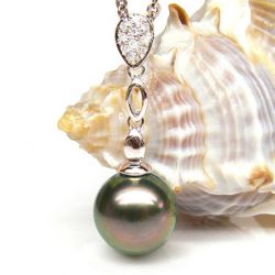 Ciondolo Pendente Saria - Oro Rosa & Perla di Tahiti Nera