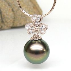  Ciondolo Trifoglio André - Oro Rosa, Perla di Tahiti