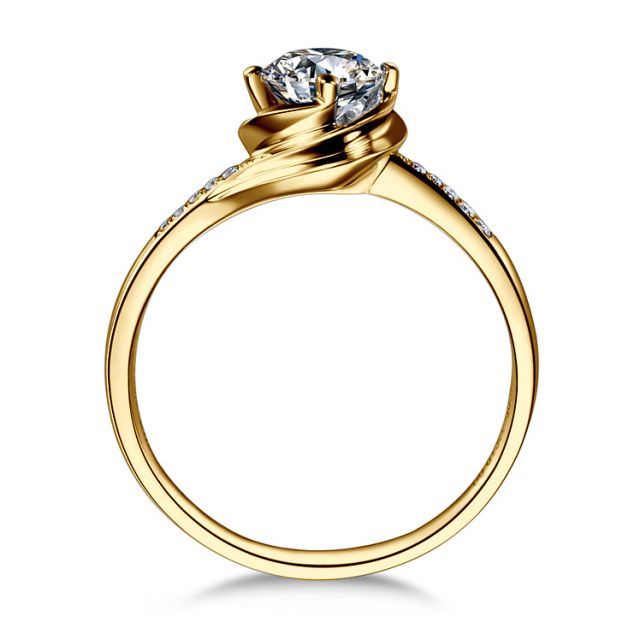 Anello di Fidanzamento Rose Vertige - Diamante Solitario Composto & Oro Giallo | Gemperles