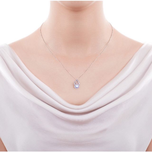 Pendentif perle Akoya Japon - Diamant, Or blanc - Masako
