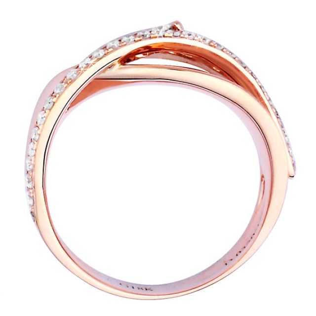 Anello Donna - Oro rosa 4.65gr - Diamanti 0.33ct