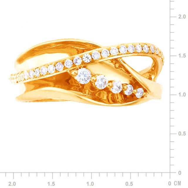 Anello Donna - Oro giallo 4.65gr - Diamanti 0.33ct