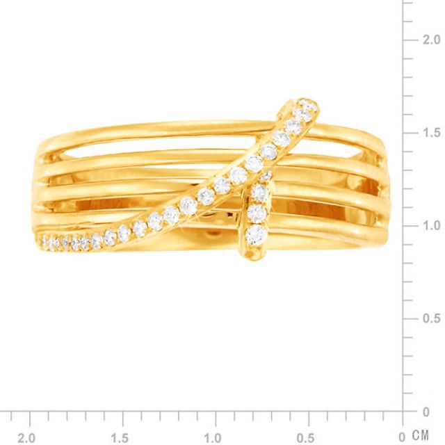 Anello Donna - Oro giallo 4.58gr - Diamanti 0.133ct
