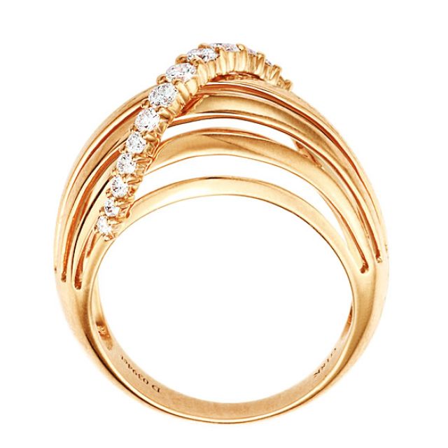 Anello Donna - Oro giallo 5.98gr - Diamanti 0.394ct