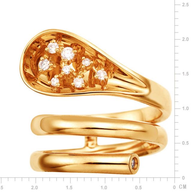 Anello Donna - Oro giallo 9.30gr - Diamanti 0.129ct