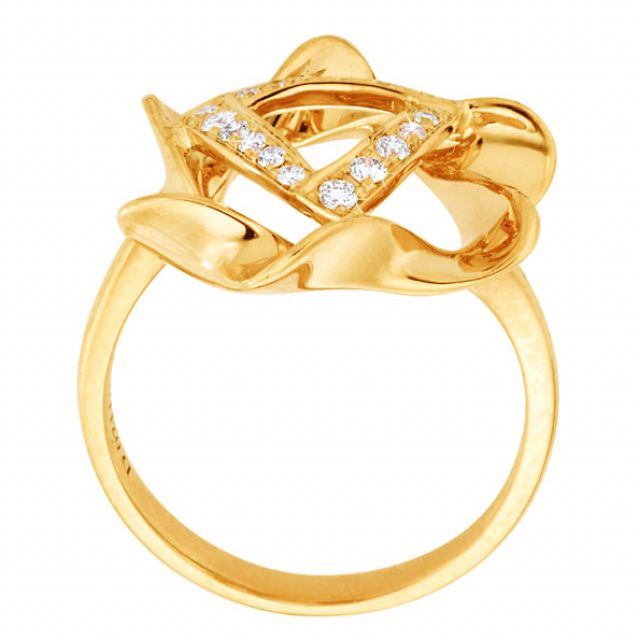Anello Donna - Oro giallo 4.92gr - Diamanti 0.21ct