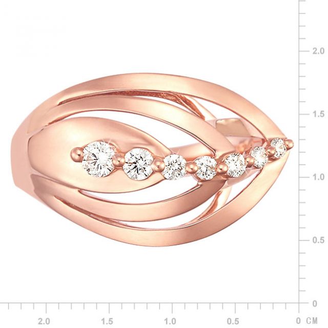 Anello Donna - Oro rosa 3.75gr - Diamanti 0.204ct