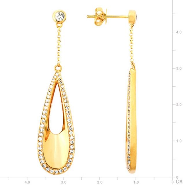 Orecchini Vulcano - Pendenti da Donna in Oro Giallo e Diamanti